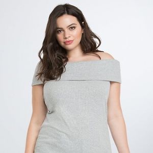 RIBBED OFF SHOULDER TOP